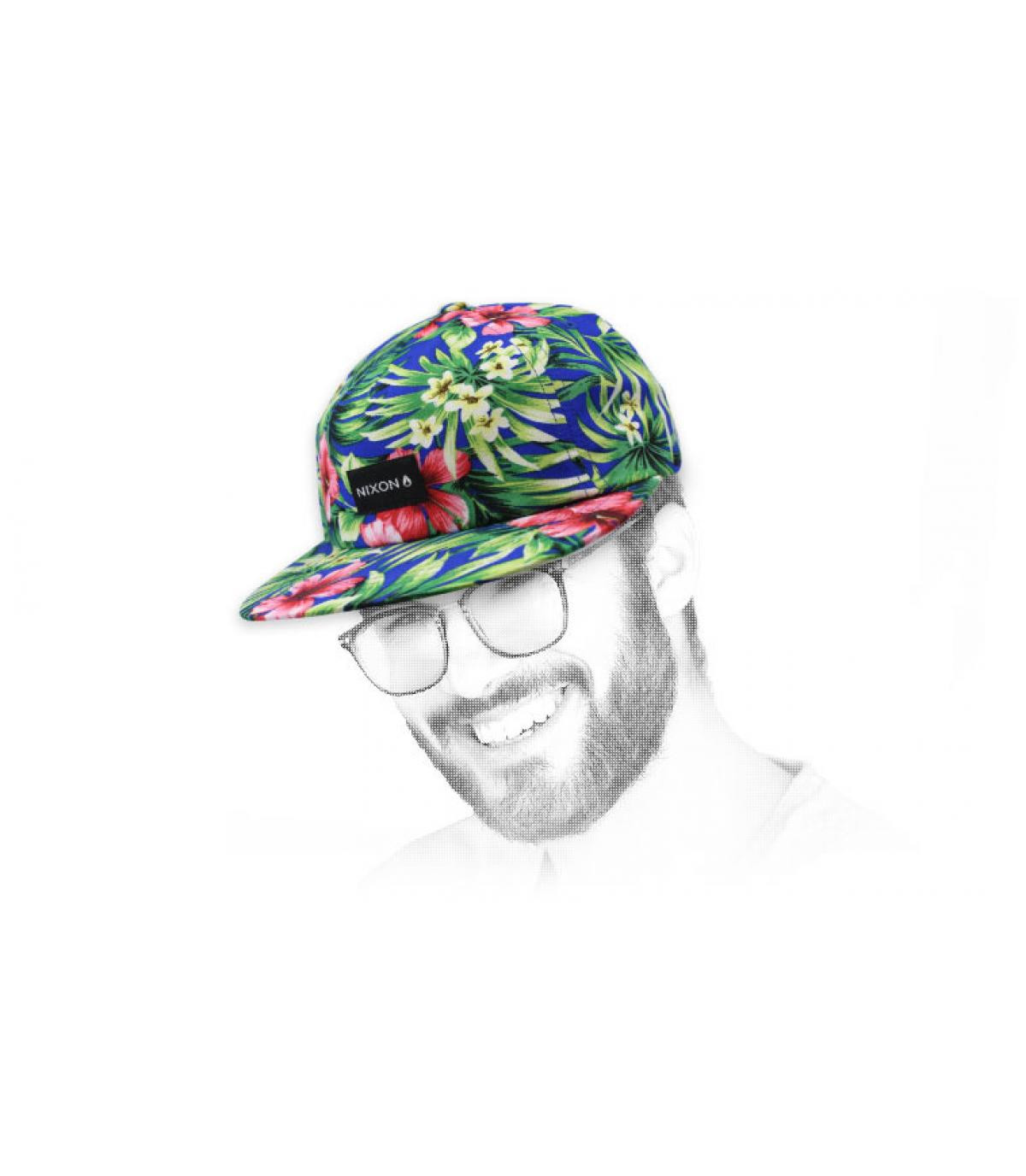 berretto di fiori Nixon Tropics Snapback Paradise white berretto di fiori Nixon Tropics Snapback Paradise white